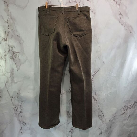 Vintage Levis Pants Mens 38 X 30 Brown 90s Dacron Straight Leg Pressed - Picture 1 of 12